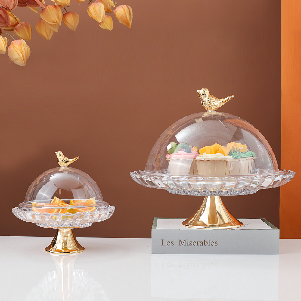 glass dome cake stand